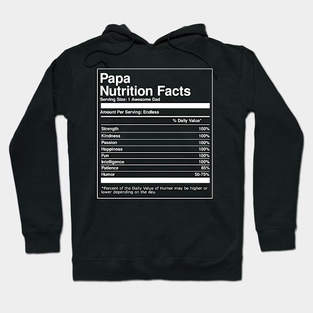 Papa Nutrition Facts Father's Day Hoodie by FanaticTee